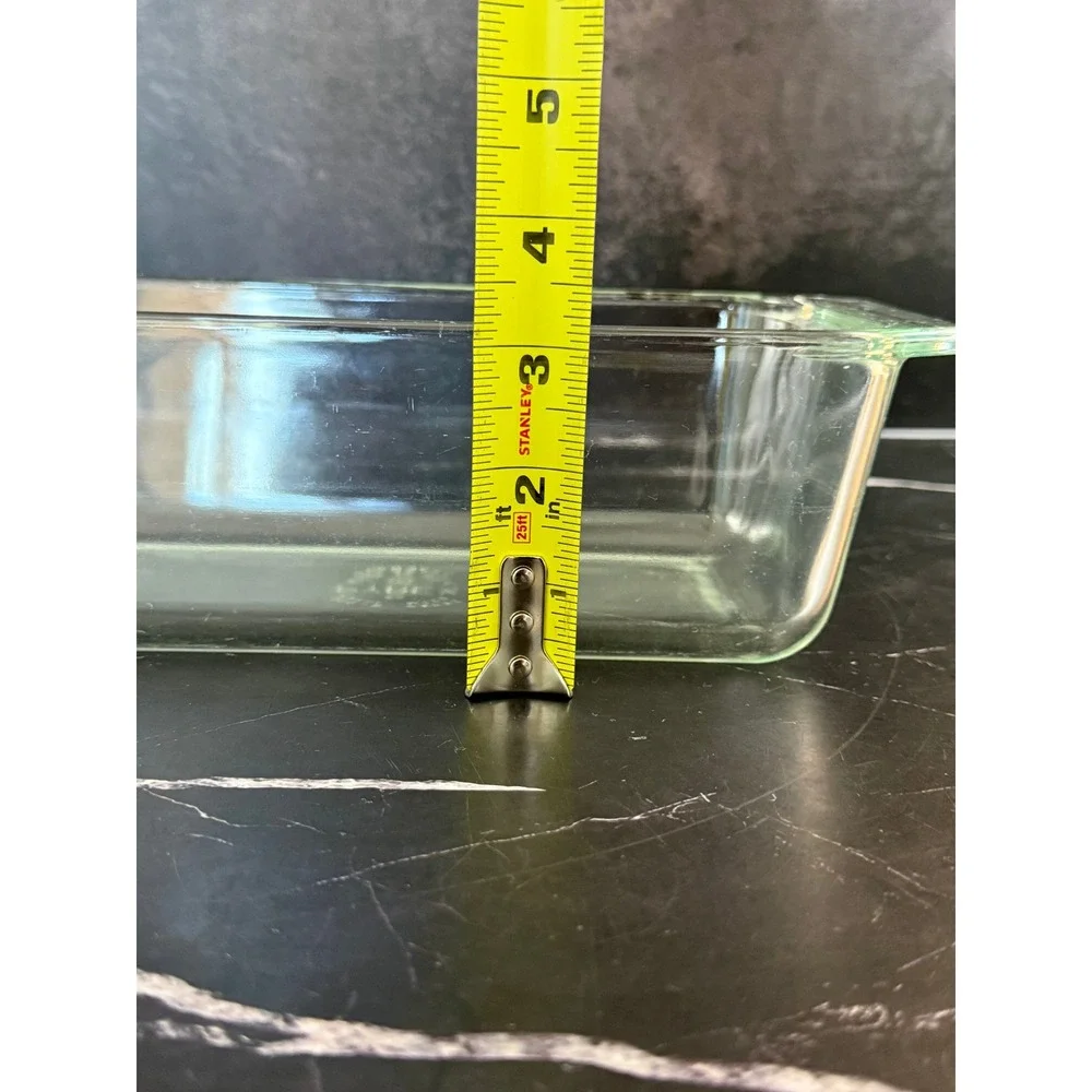Vintage Pyrex Clear Borosilicate Glass 9X5X3 Loaf Pan 215-B Made in USA